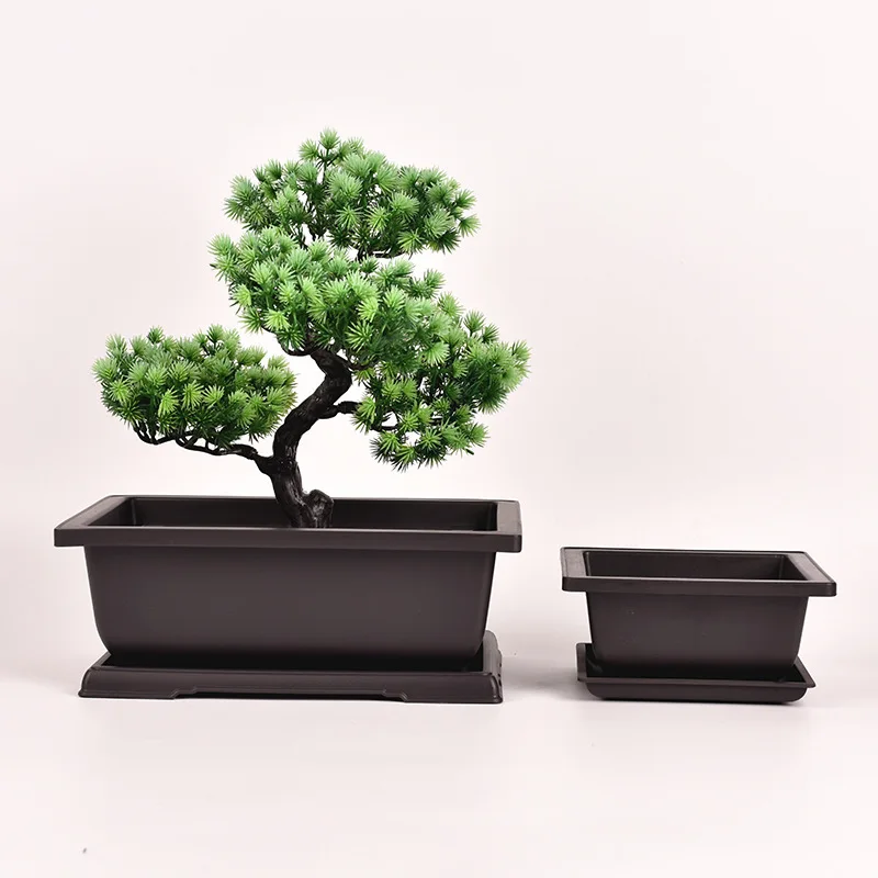 Rectangular Bonsai Training Pots Plastic Flowerpot with Drainage Tray Succulent Plants Pot Bonsai Plants Growing Pots Home Decor
