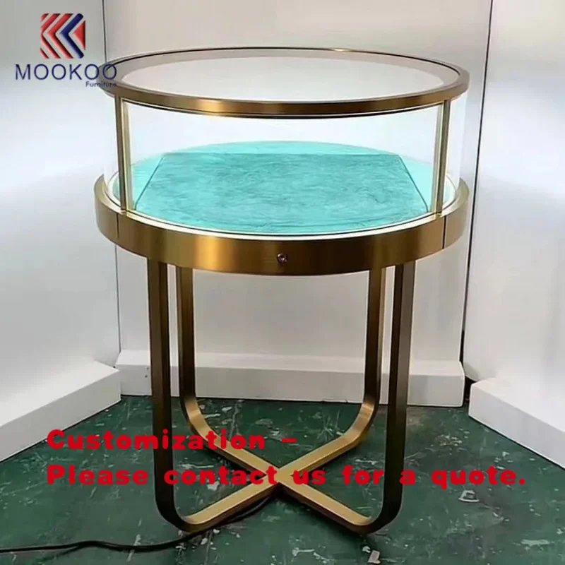 

custom.Hot Sale Modern Luxury Round Side Jewelry Display Cabinet with a Tempered Glass