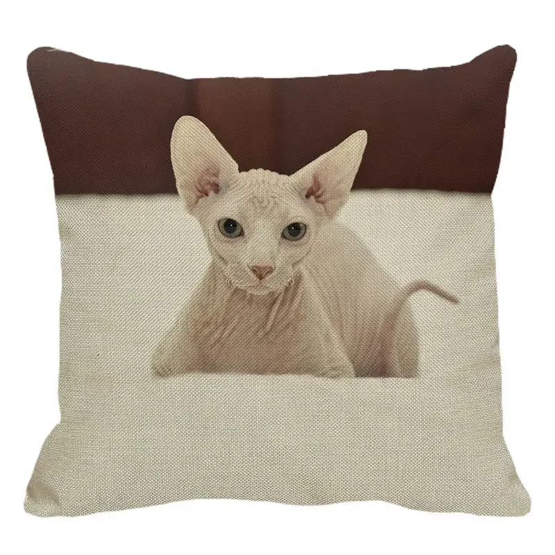 Cute Pet Sphinx Cat Cushion Cover 45X45cm  Pillowcase Home Decoration Car Sofa Decoration Throw Pillowcase