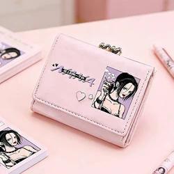 NANA Anime Coins Purses Girls Pink ID Card Holder Cute Short Wallets Female Money Bags Cartoon Rose Print Women Cash Clutch Bags