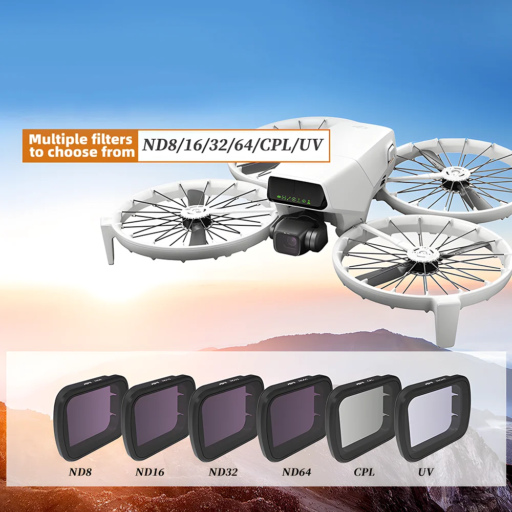 Lens Filters For DJI Flip Handheld Drone Filters ND Dimming Anti Light Damage UV ND128 Starlight Aerial Photography Accessories