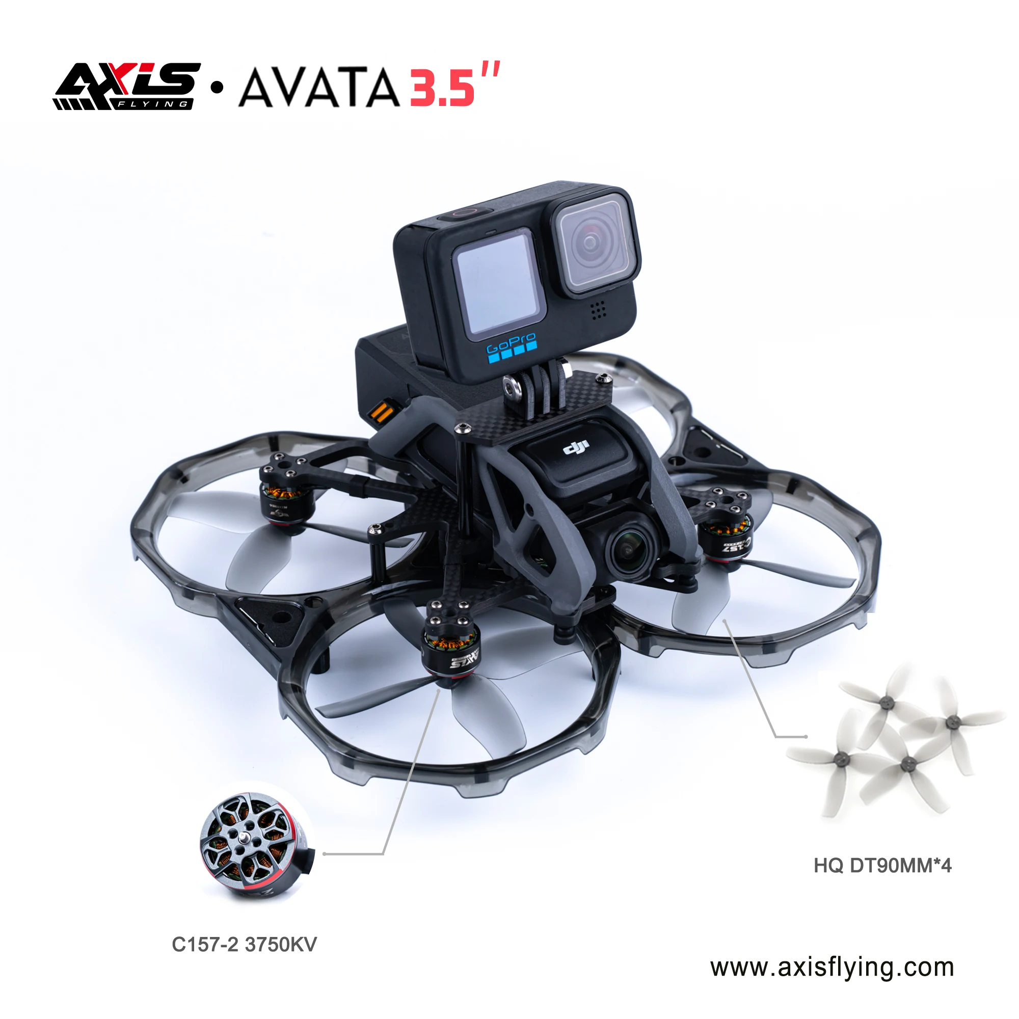 Axisflying AVATA 3.5 FPV Frame Kit with Cinewhoop C157 -2 Motor 3750KV Upgrade Support DJI O3 FPV Drone Freestyle  DIY Parts