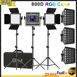 GVM-800D 40W Powerful Bi-color & RGB LED Panel Light Kit with Tripod For Video Photo Shoot Photography Lighting