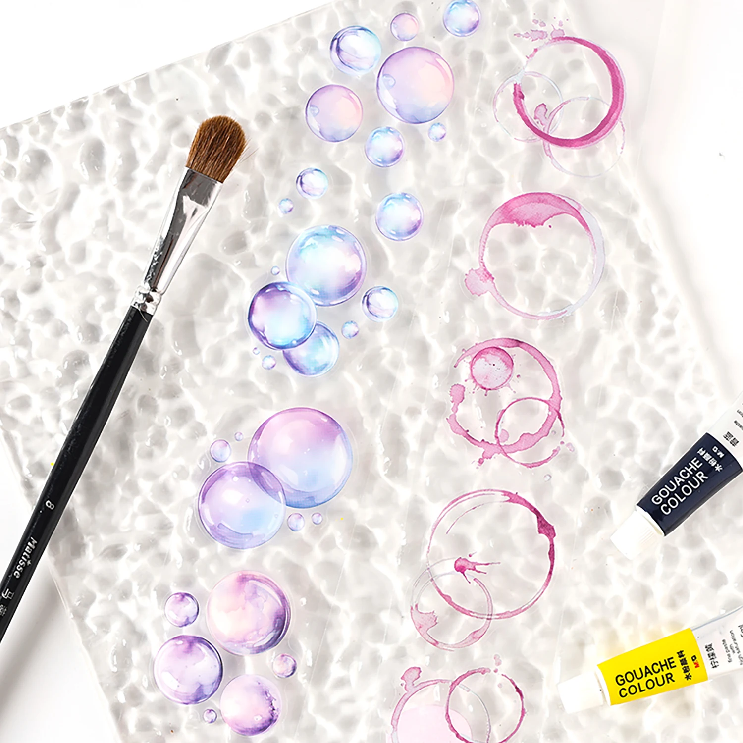 2 paquetes/lote de cinta PET decorativa retro bonita de la serie de burbujas de color agua