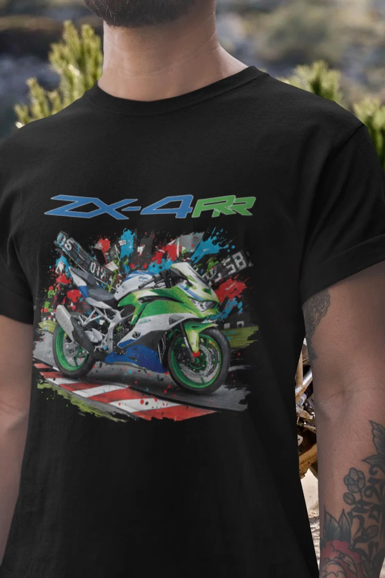 2026 ZX4RR 40th Anniversary T Shirt ZXR750 Tribute Tee, Retro Livery Gift Cotton T-shirt Unisex
