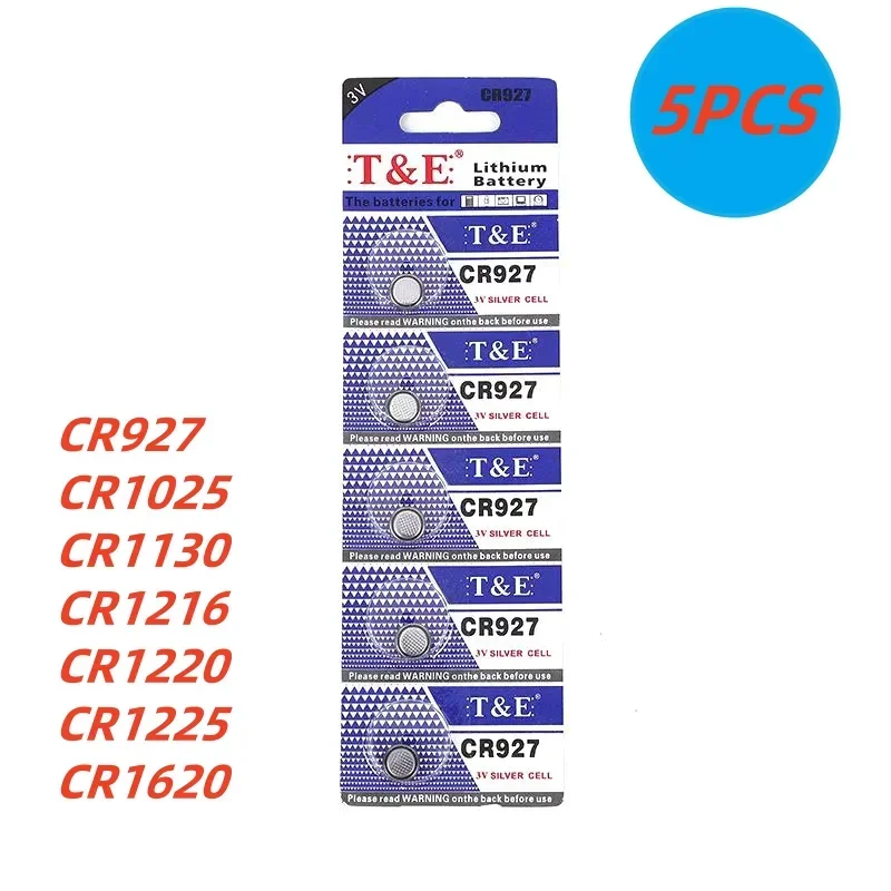 NewNEW Arrival 5PCS CR927 Battery CR1025 CR1130 batteria CR1216 CR1220 CR1225 CR1620 Lithium Battery For Watch Car Key Remote