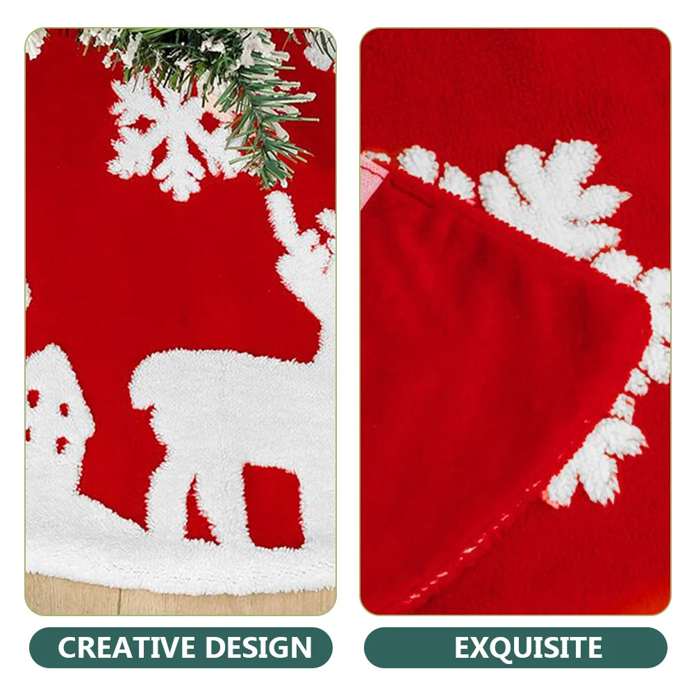 

Christmas Skirt Red Farmhouse Xmas Tree Bottom Cover For Holiday Party Under Tree Mat Multipurpose Festive Decorations