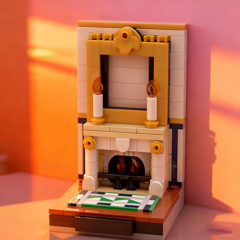 

200 шт. MOC Roseings Парк Камин Фотоход Книги Модель Строительные игрушки Блоки Строительство DIY идея Рождественский подарок Кирпич Дети