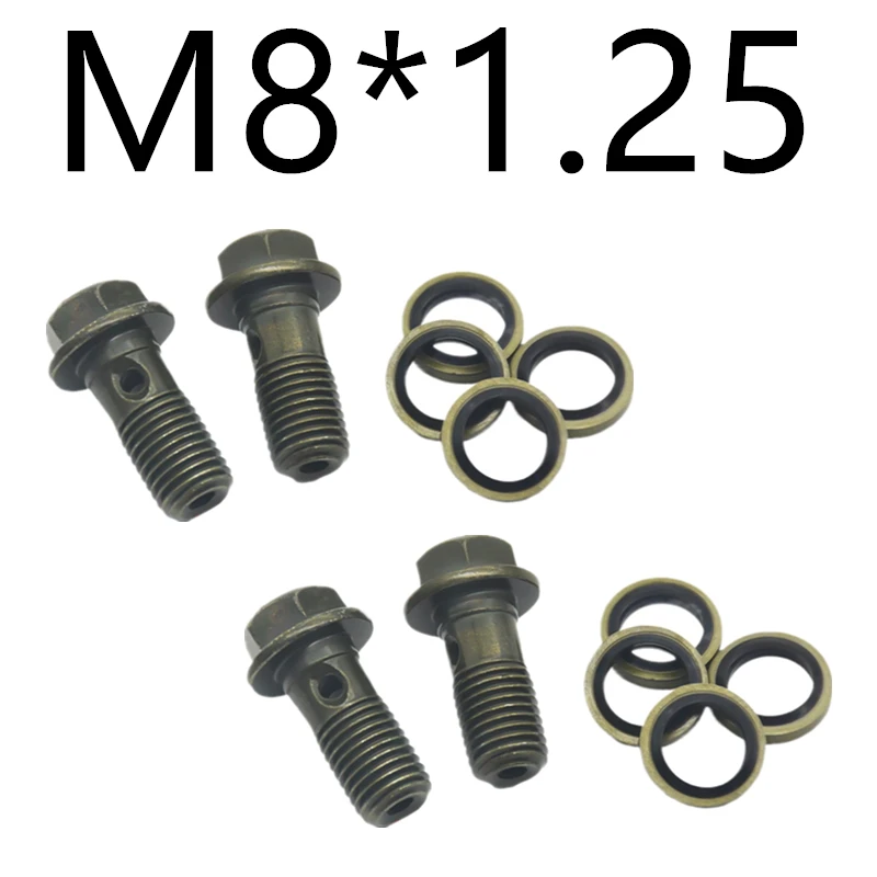 M8 M10 *1.25 Motorcycle Brake Master Cylinder Upper Pump Lower Pump Disc Brake Fuel Hose Hollow Screws And Oil Seal Gaskets