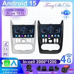 Android 15 For Renault Logan 1 Sandero 2009 2010 2011 2012 - 2015 Largus Dacia Duster Car Radio Multimedia Player Carplay Stereo
