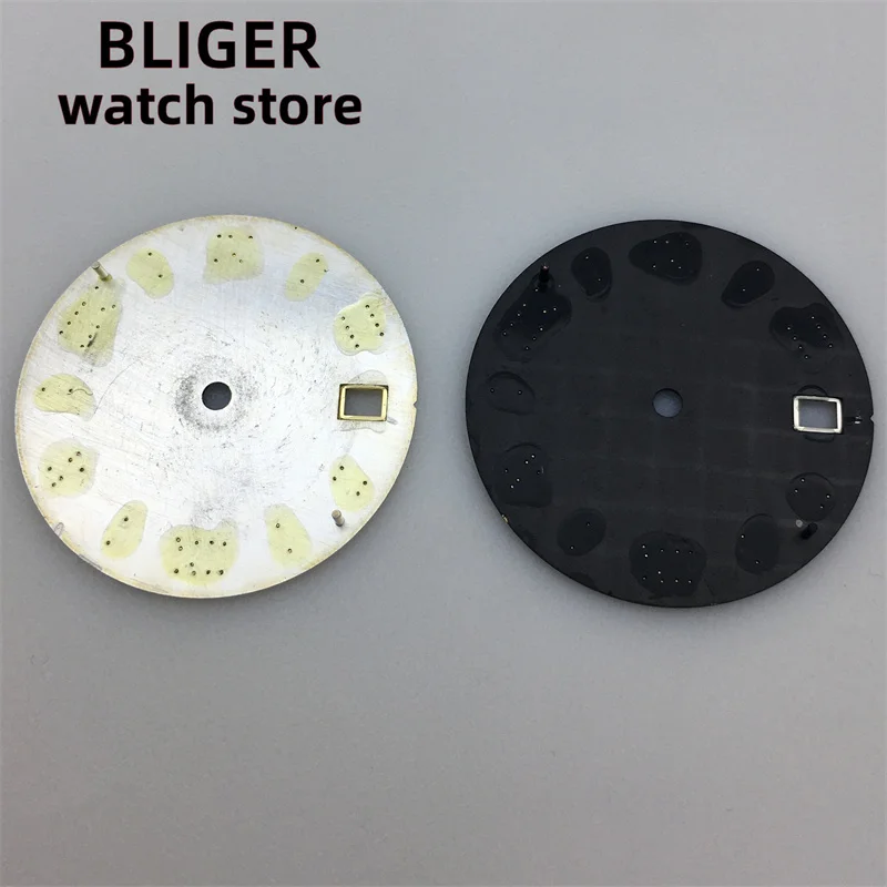 BLIGER/NO logo 29mm Sterile dial Black Gray Green Blue White Rome Number dial Suitable for NH35 NH36 movement