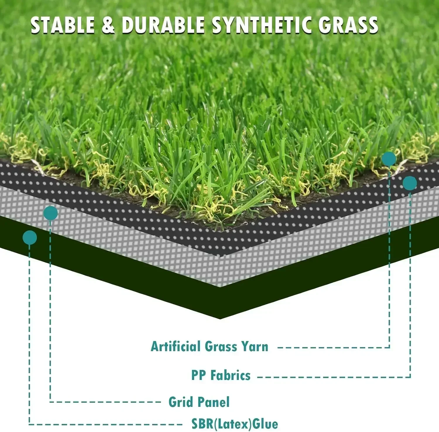 

[High Quality, Fast Shipping!]Artificial Turf Grass Indoor Outdoor 7 ft x 15 ft, 0.8 inch Realistic Synthetic Fake Grass, Artifi