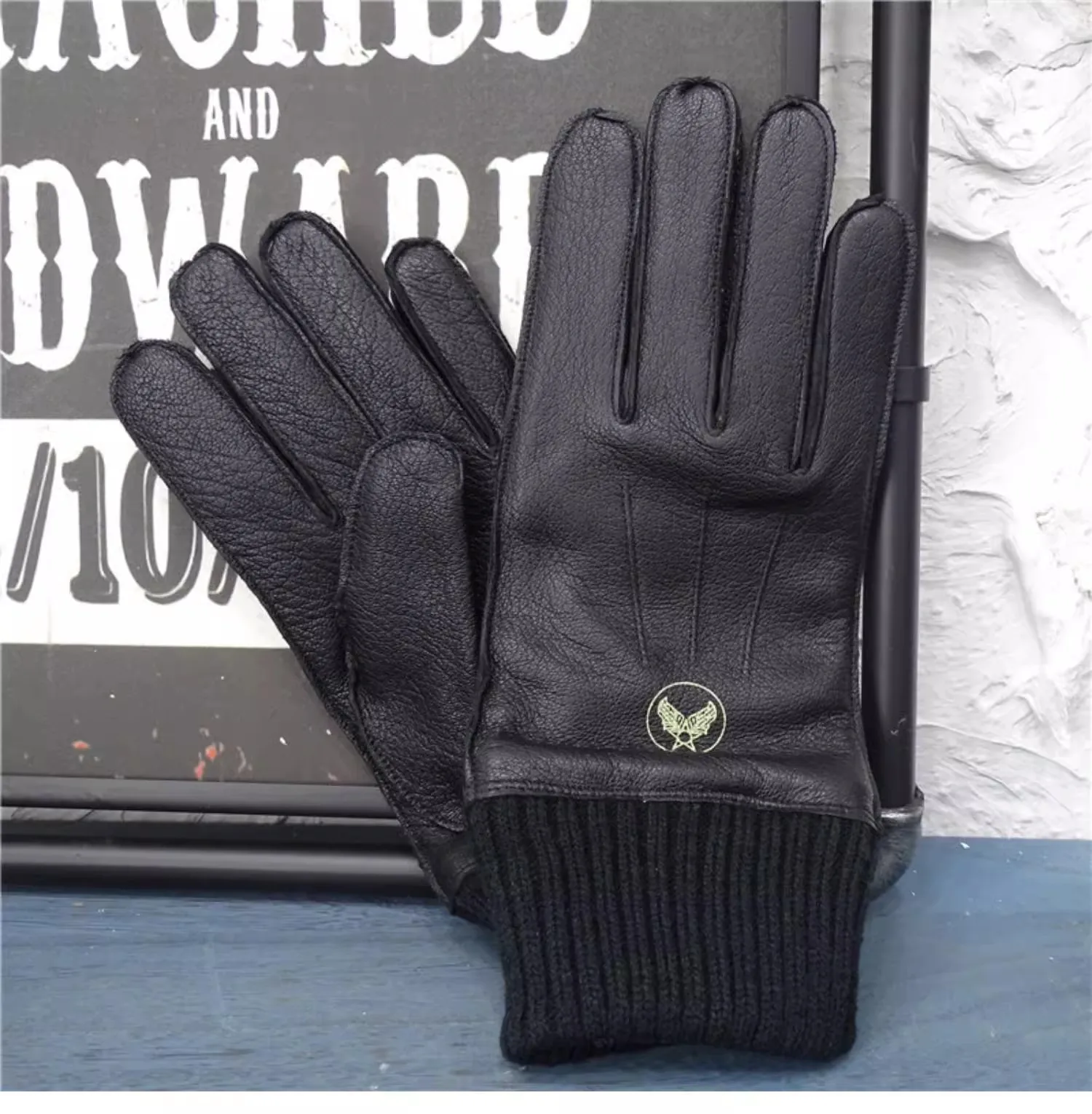 CC Shop Best.Wholesales.Classic Motor Rider leather gloves.Deerskin Driving gloves for men.Soft quality A-10 gloves.Bomber