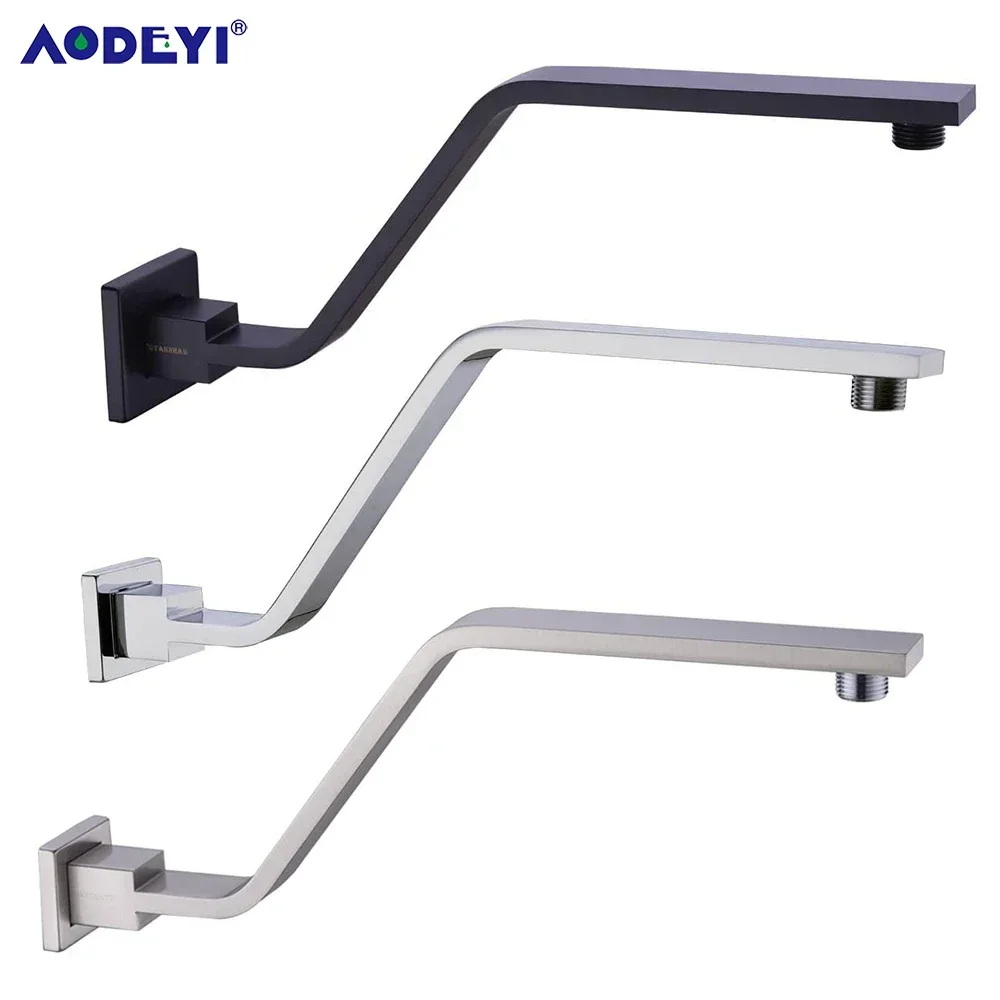 brass-shower-arm-extension-heighten-shower-head-holder-chrome-brushed-nickel-black-wall-mounted-fixed-bracket-bar-accessories