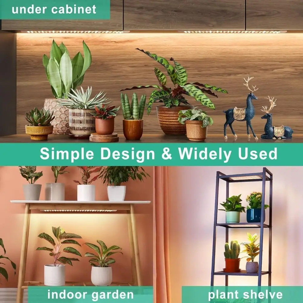3 Lighting Modes Plant Grow Light 10 Dimmable Levels Easy to Install Under Cabinet Grow Lamp 24-Hour Timer Cycle