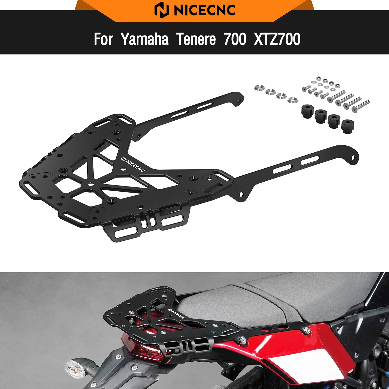 

For Yamaha Tenere700 T7 XTZ 700 2019-2024 Rear Luggage Rack Cargo Top Case TENERE700 XTZ700 T700 Rally Edition 2020-2023 2024