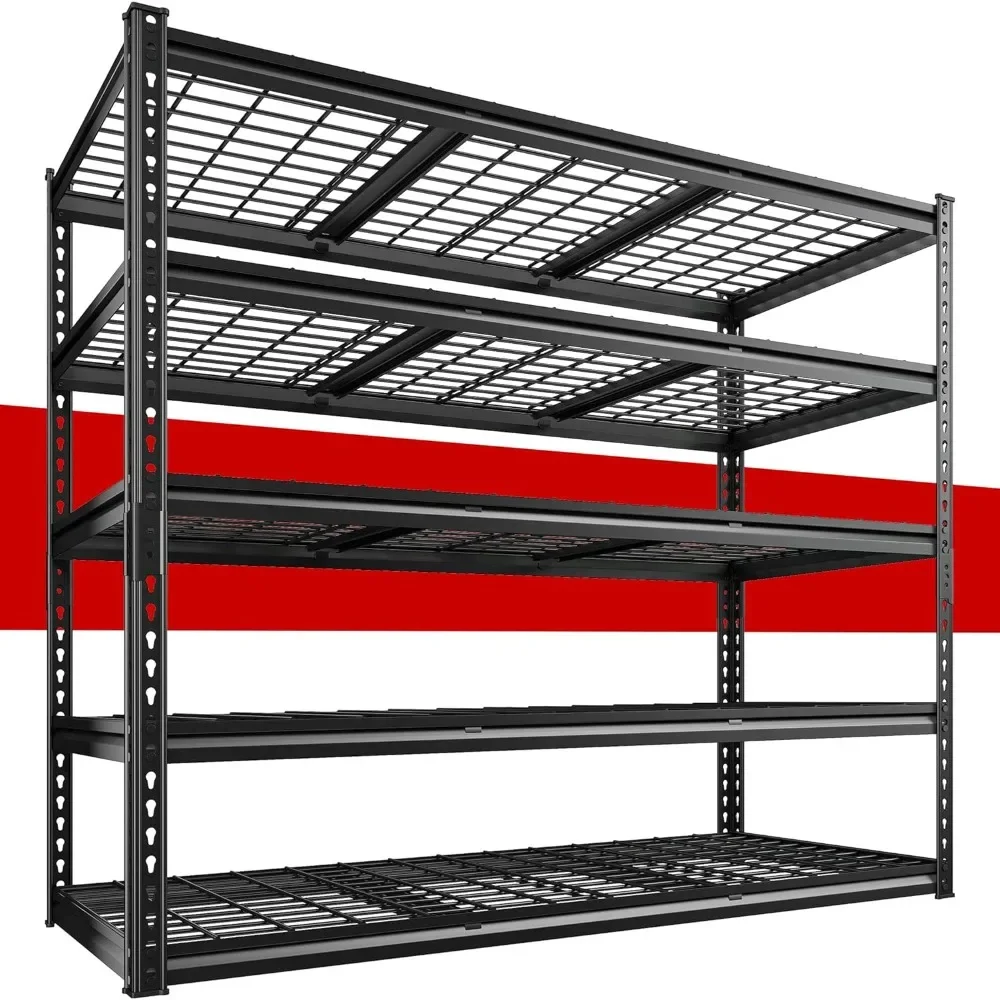 

Nordic 55" W Garage Shelving 3000LBS Heavy Duty Storage Shelves 5 Tier Adjustable Metal Unit for Rack