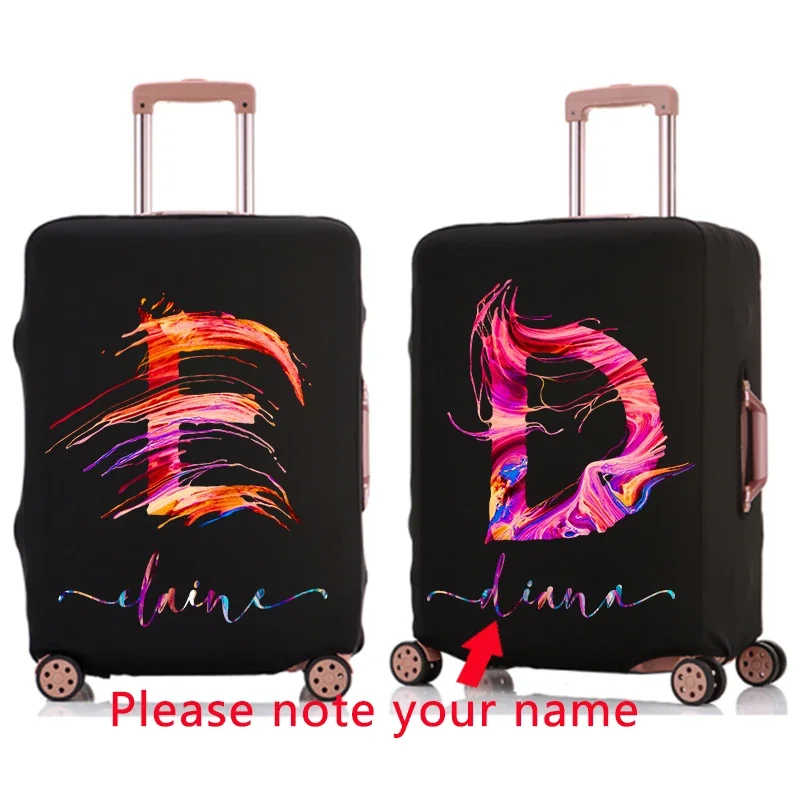 

Custom Name Luggage Protective Cover Travel Thicken Elastic Creative Letter Print Apply To 18-32" Baggage Detachable Dust Bags