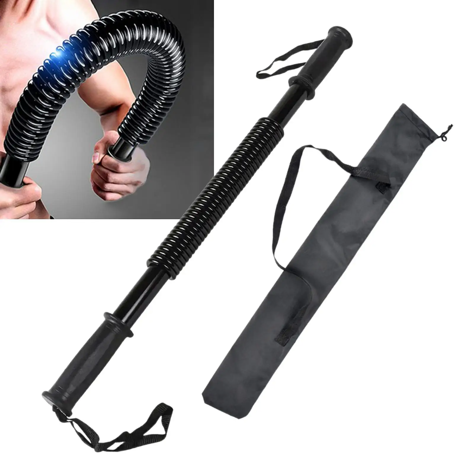 Power Twister Bar Chest Expander Fitness Hand Gripper Arm Strengthener Chest Builder Muscle Training Trainer Upper Body Exercise