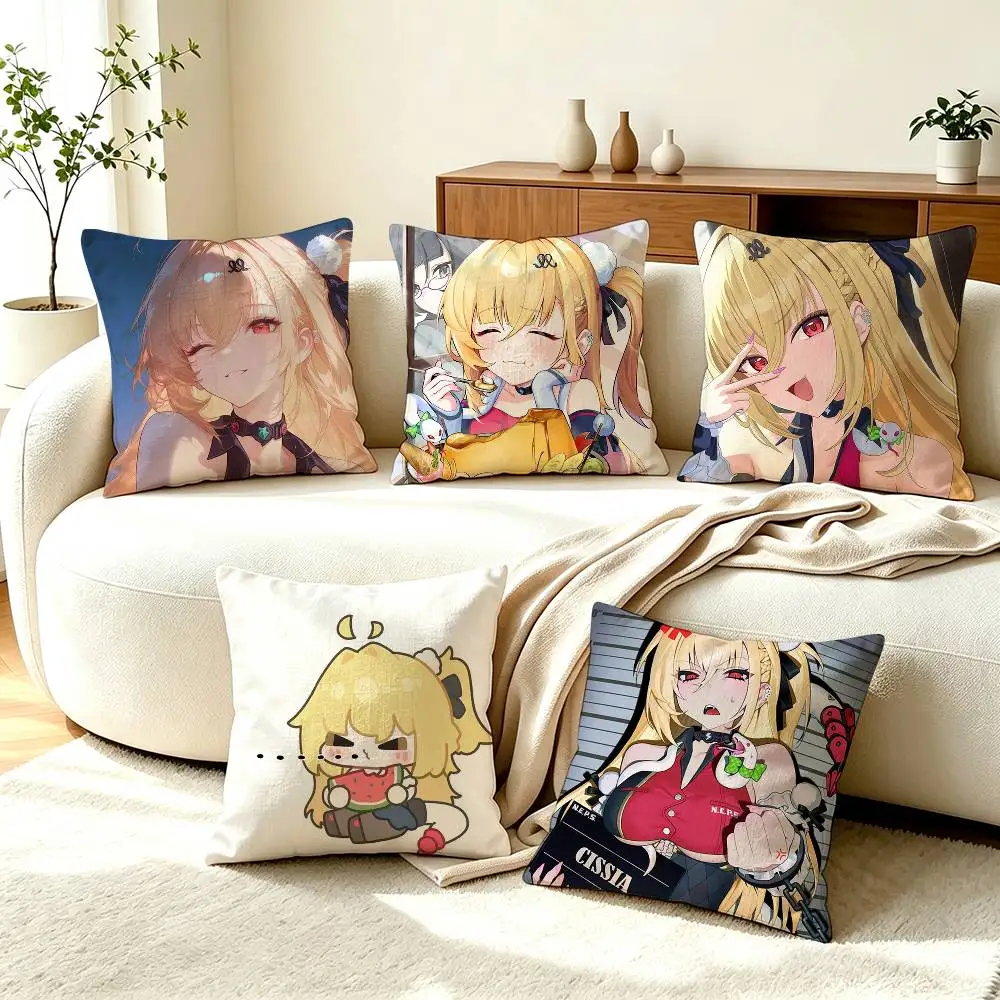 C-Cassia Zenless Zone Zero ZZZ  Square Double-Sided printed Pillow Case Bedroom Bedside Pillow Sofa Cushion Cover