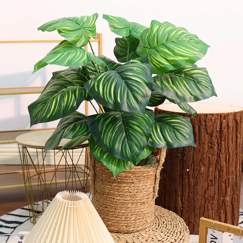 custom.Hot Selling Artificial Plants Indoor Potted Houseplant Tropical Faux  Cheese Plant Artificial colorful Monstera Plants