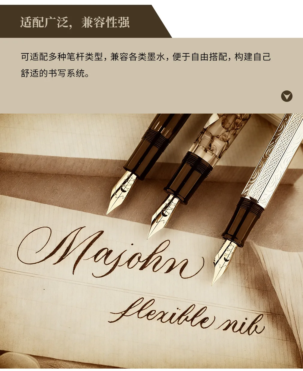Neuer MAJOHN P139 P138 P136 Klassischer Füllfederhalter mit flexibler Feder – Weicher Business-Schreibstift für modifiziertes Schreiben ES ER – Detail 10