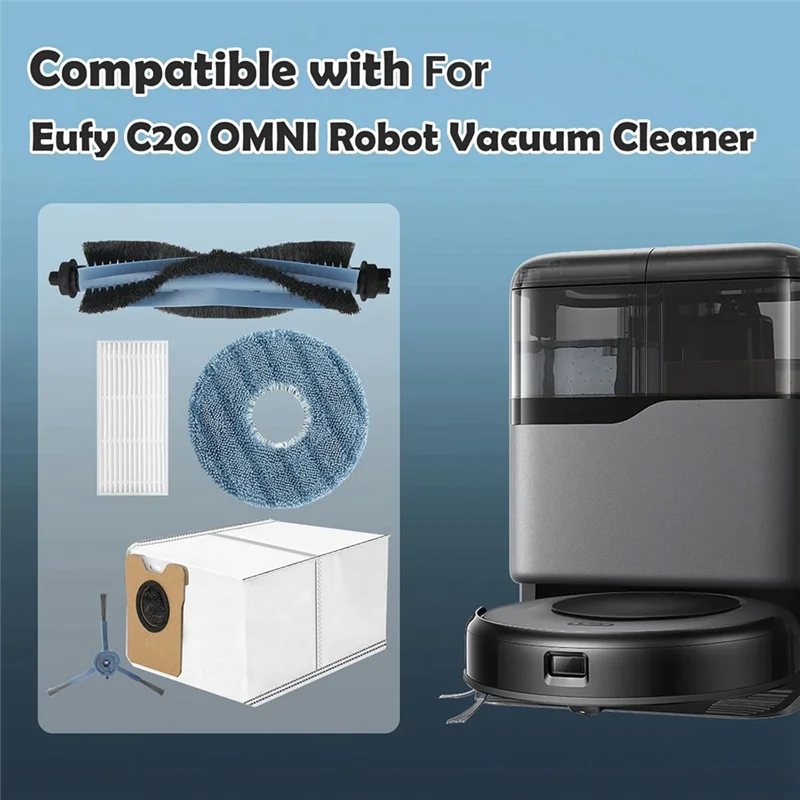 Accessories Kit For Eufy Omni C20 Robot Vacuum Cleaner Replacement Parts Main Side Brush Hepa Filters-AT64