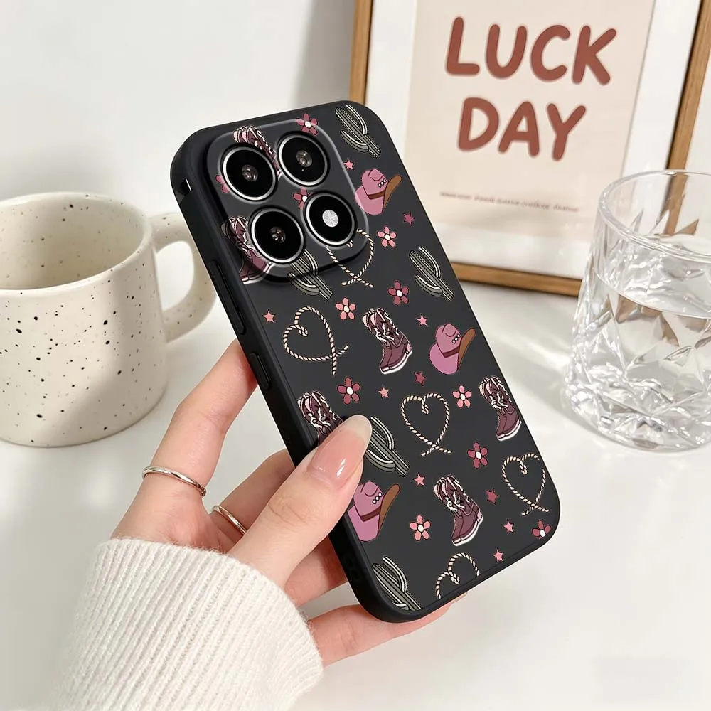 Cowboy Boot Pattern Phone Case For Xiaomi Mi 17 15 15T 14T 14 13 13T 12 12T 12S 11 Lite Pro Ultra 5G Black Soft Cover view 5