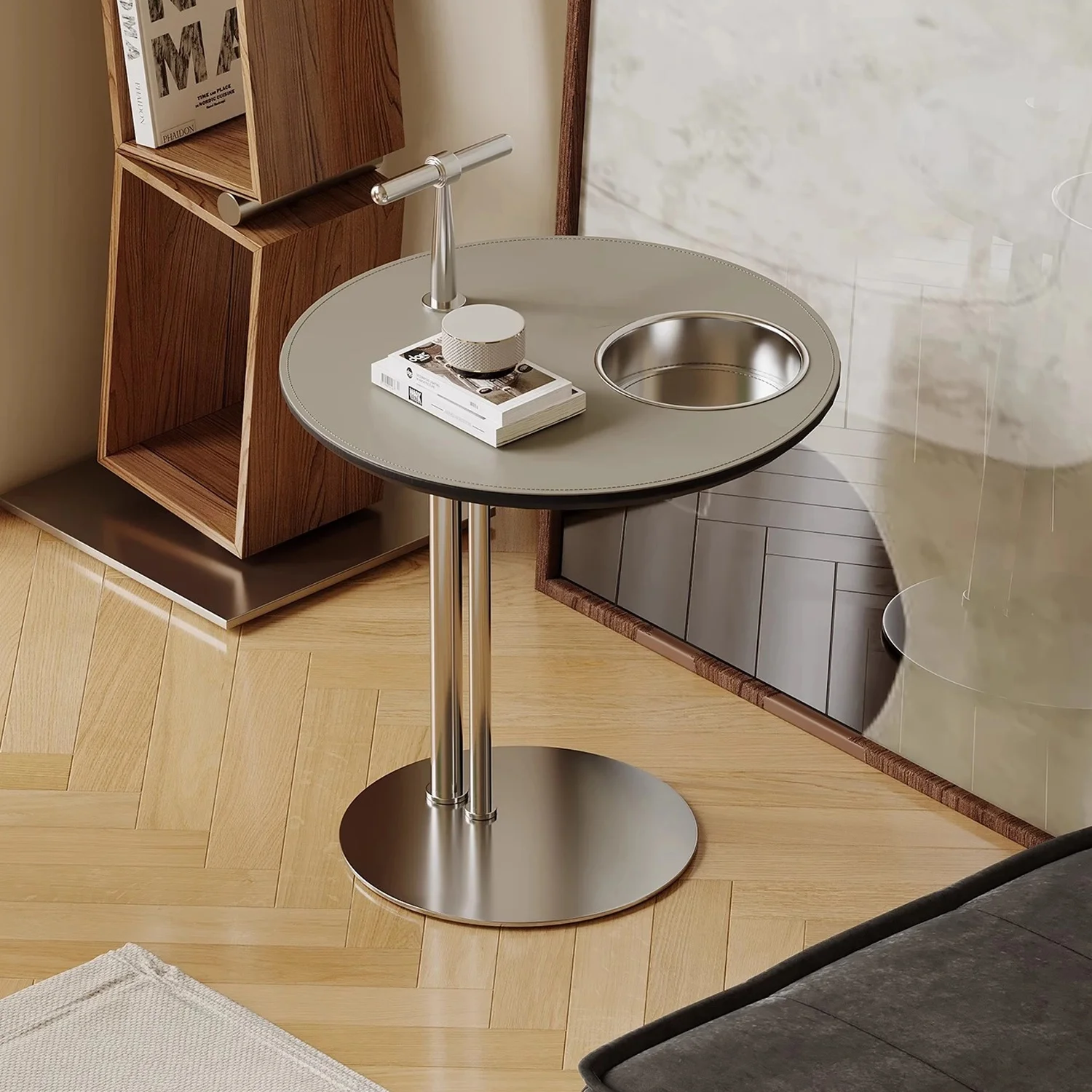 

Современный высококачественный кофейный стол из массива дерева и стали, подходит для небольшой квартиры, гостиной, как приставной столик к дивану.