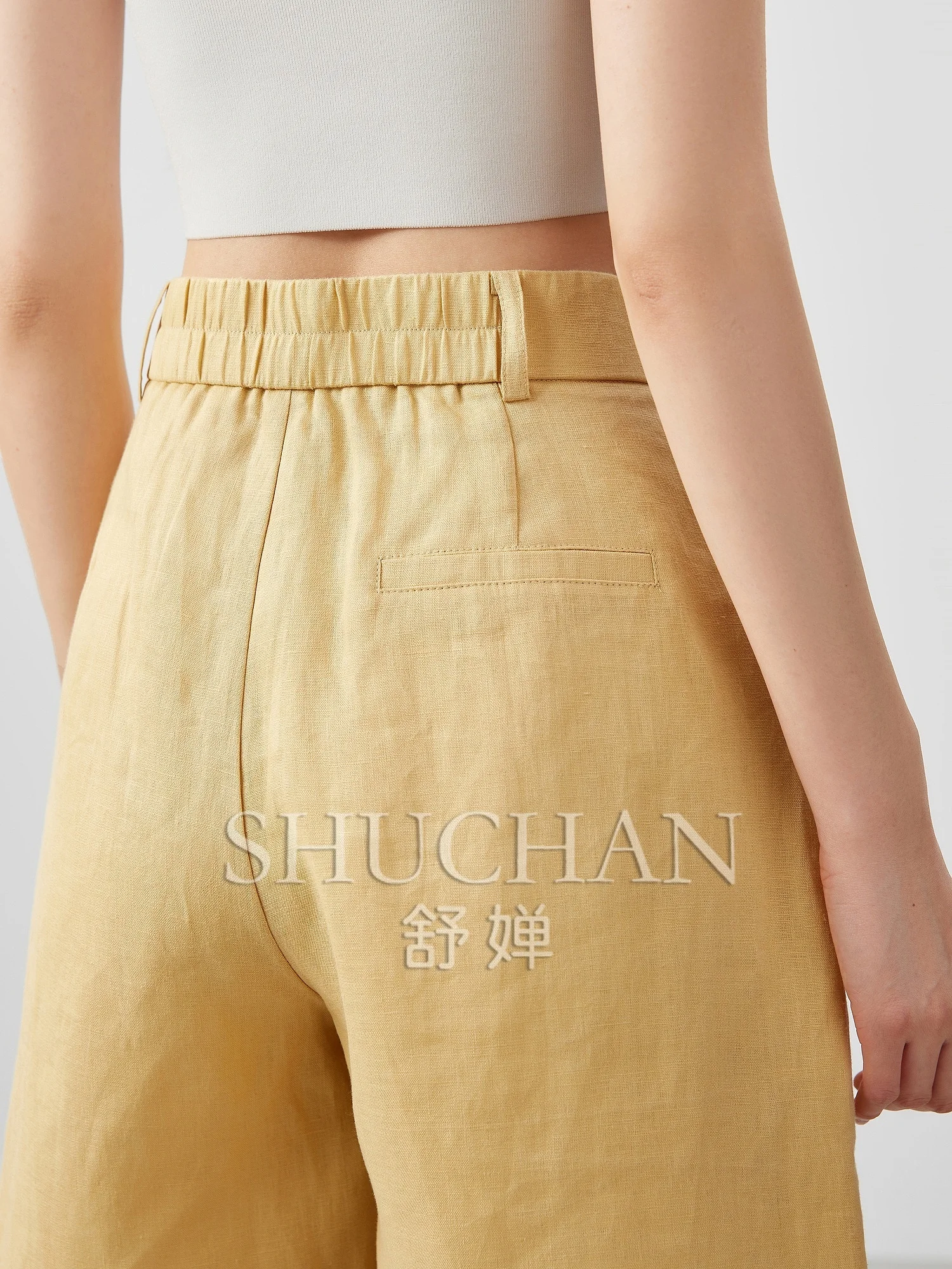[Air-conditioned Cool Pants] 25 Summer Versatile Minimalist 100% Linen Natural Cool Breathable Semi-elastic Waist Casual Pants
