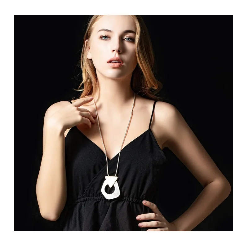 

Sweater Chain Popular Foreign Trade Fashion Personality Geometric Pendant Women's High Sense Simple Long Chain Necklace