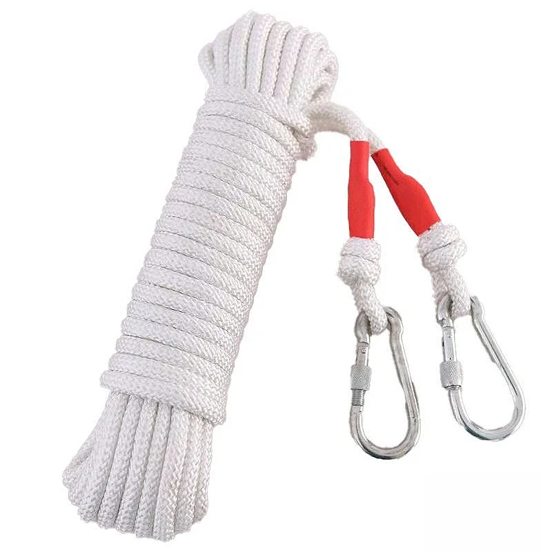 Corda di sicurezza con doppia fibbia Corda di fuga di emergenza Corda da arrampicata resistente all'usura da campeggio esterna Accessori di protezione di sicurezza
