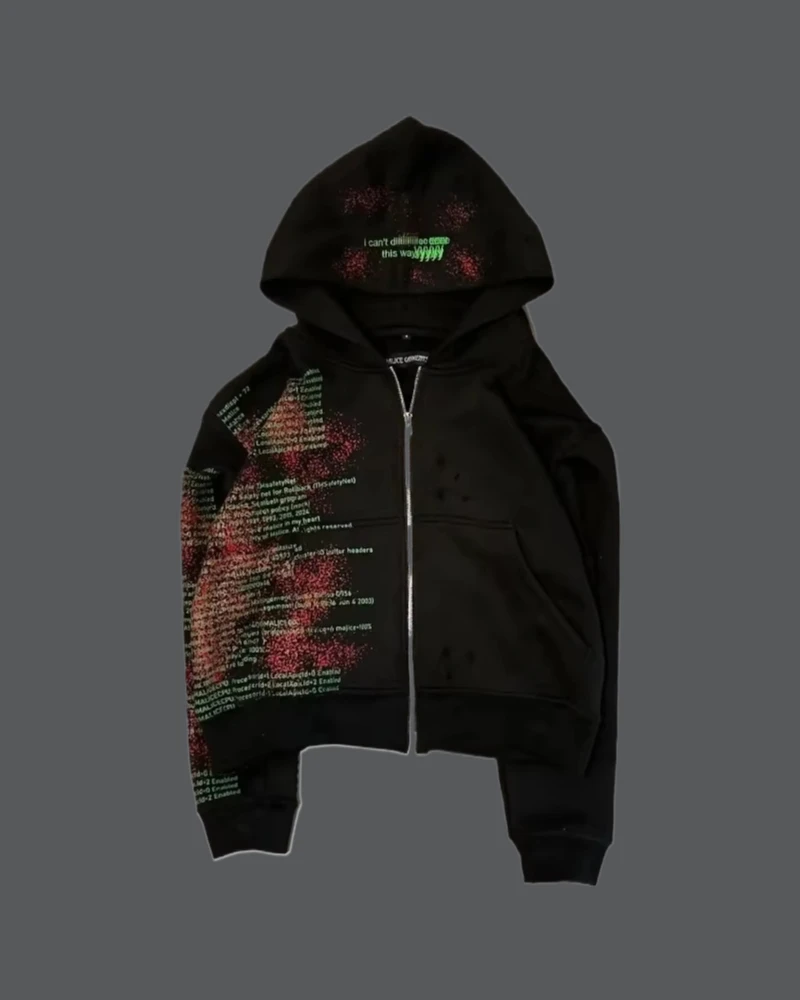 

Y2K Harajuku Casual Code Print Hoodies Women Grunge Streetwear Sweatshirt Clothes Gore Tops Goth Oversized Hoodie Men Clothing