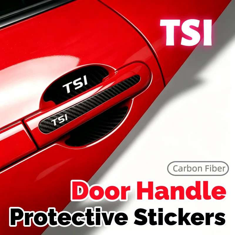 8PCS Door Bowl Handle Car Sticker Protector Film for VW TSI Golf Passat Jetta Touareg Tiguan Polo T4 Scirocco Beetle Accessories