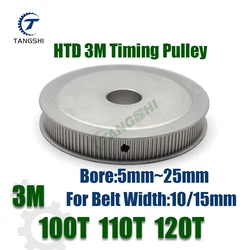HTD 3M 100T 110T 120Teeth Synchronous Timing Pulley Bore5/6/8/10/12/14/15/17/19/20/25mm for Width10/15mm AF Belt Wheel 100Teeth