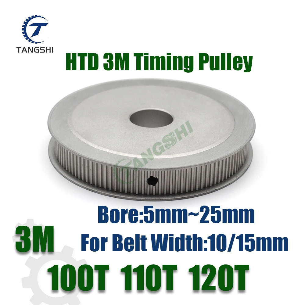 HTD 3M 100T 110T 120Teeth Synchronous Timing Pulley Bore5/6/8/10/12/14/15/17/19/20/25mm for Width10/15mm AF Belt Wheel 100Teeth