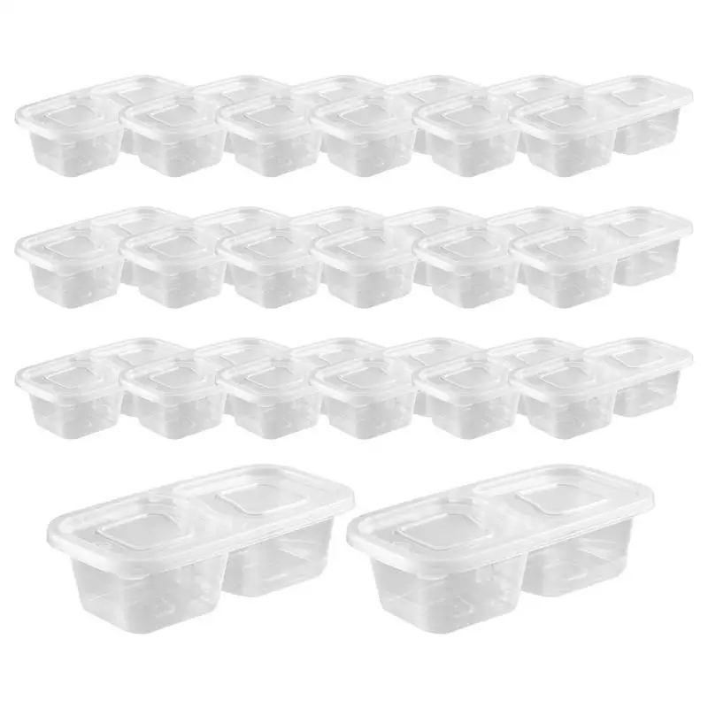 

Double Snack Containers With Lids Reusable Snack Container With Lids Thick Food Storage Accessories Travel Condiment Box For