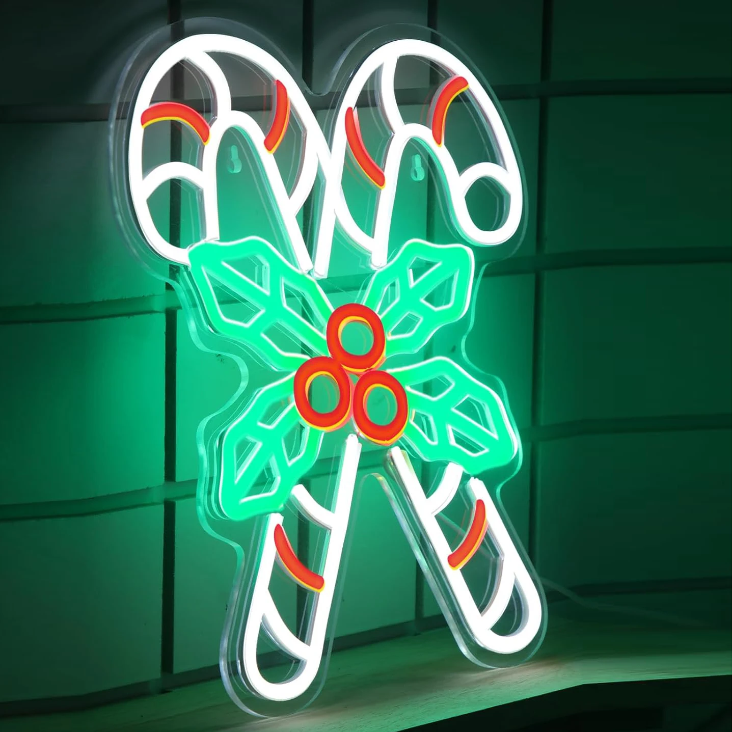 Christmas Candy Neon Sign LED Light Home Outdoor Wall Decor Light Up Room Decoration for Bedroom Bar Art Boy Girl Kid Lover Gift