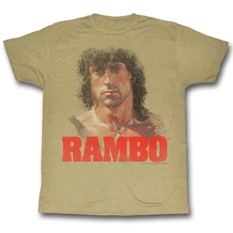 Rambo Grunge Rambo Khaki Heather Adult T-Shirt