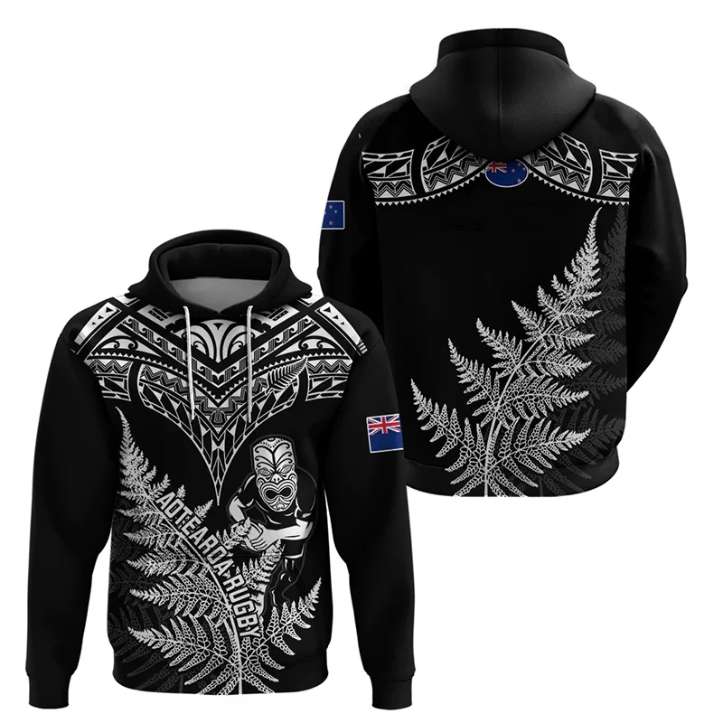 3D Fashion New Zealand Maori Printing Hoodies For Men Go Aotearoa Graphic Hooded Sweatshirts Kid Cool Hip Hop Sports Pullovers