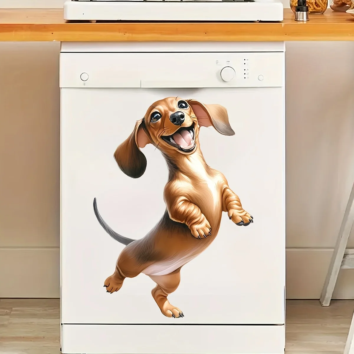 Happy Puppy Self-Adhesive Toilet Seat Sticker Flower Bathroom Wall Decorations B73