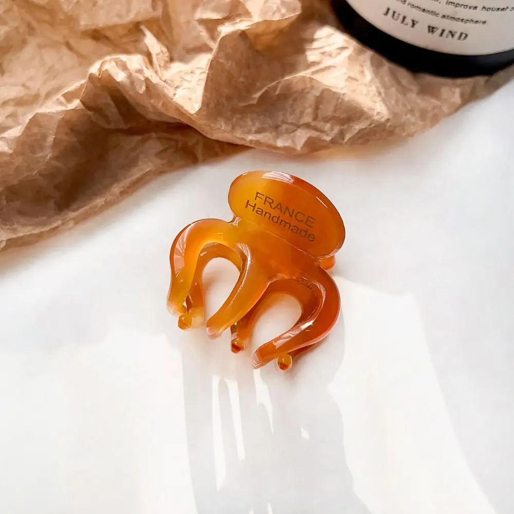 

Acetate Pumpkin Grab Clip Hollow Out Small High Ponytail Fixed Artifact Hairpin Korean Style Hair Clips Retro Mini Hair Claw