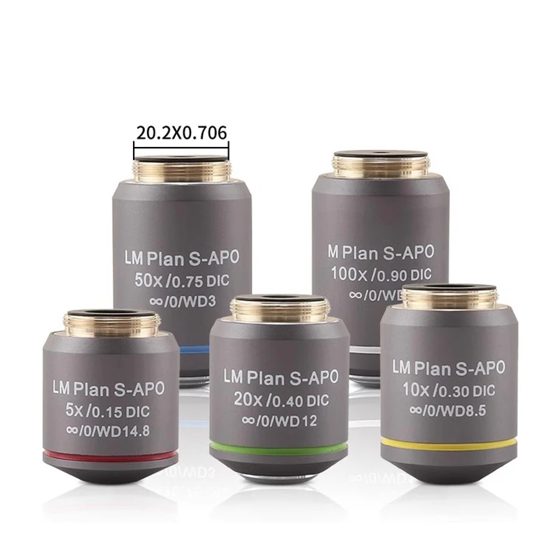 5X-100X BD Plan Semi-Apochromatic Infinity Objective DIC Darkfield Brightfield for Metallurgical Microscope