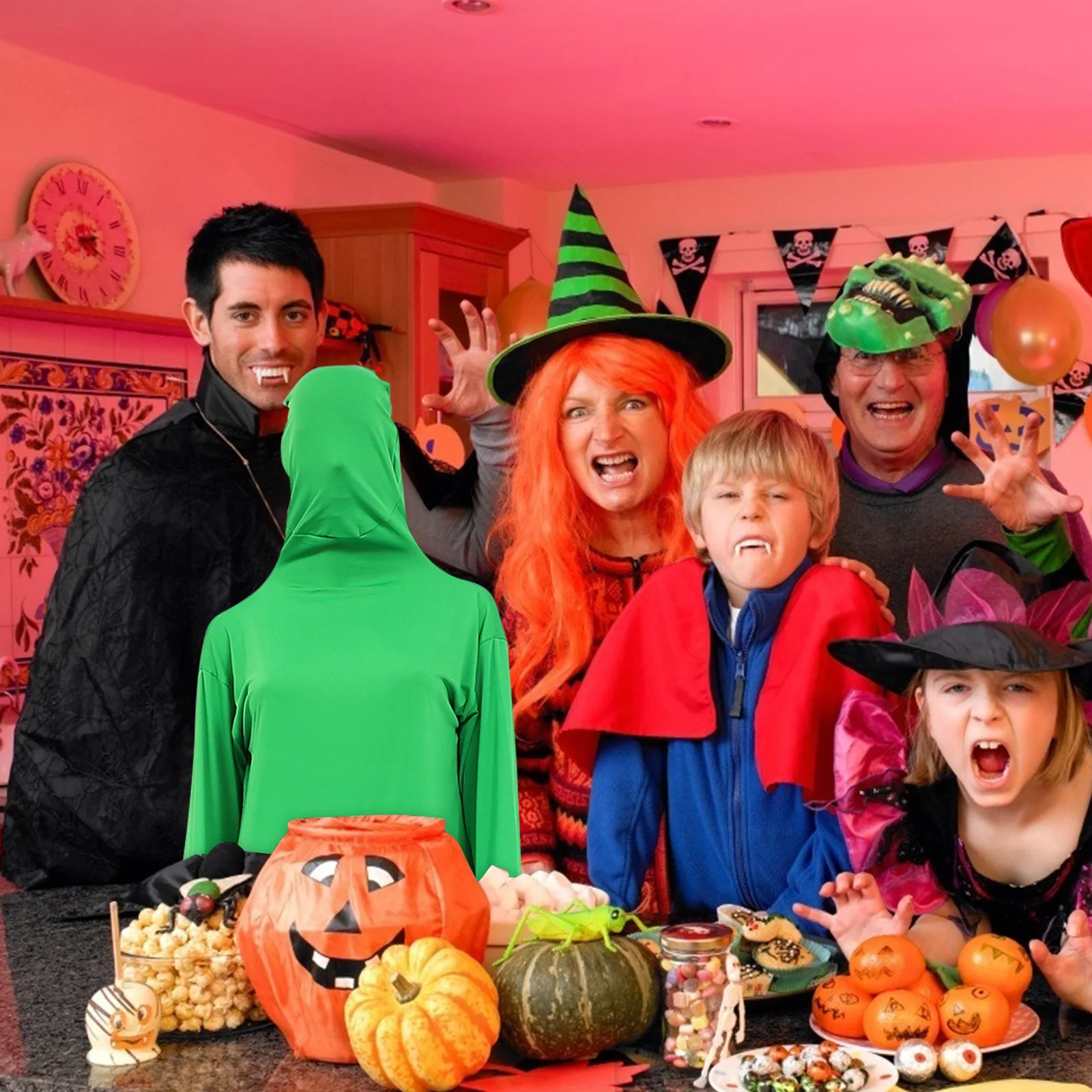 ملابس غير مرئية للبالغين أزياء الهالوين للحفلات أداء زي نسيج حرير الحليب مرن قابل للتنفس وصناعة متقنة