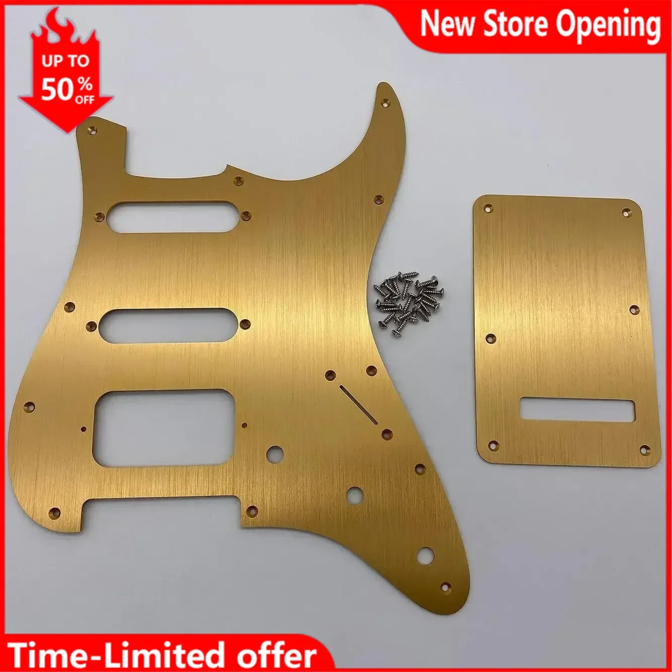 SSH 11-Hole Aluminium St 514 Guard and Backplate Set, US, Mexico Standard, St-Modern Style Electric JEScratch Plate