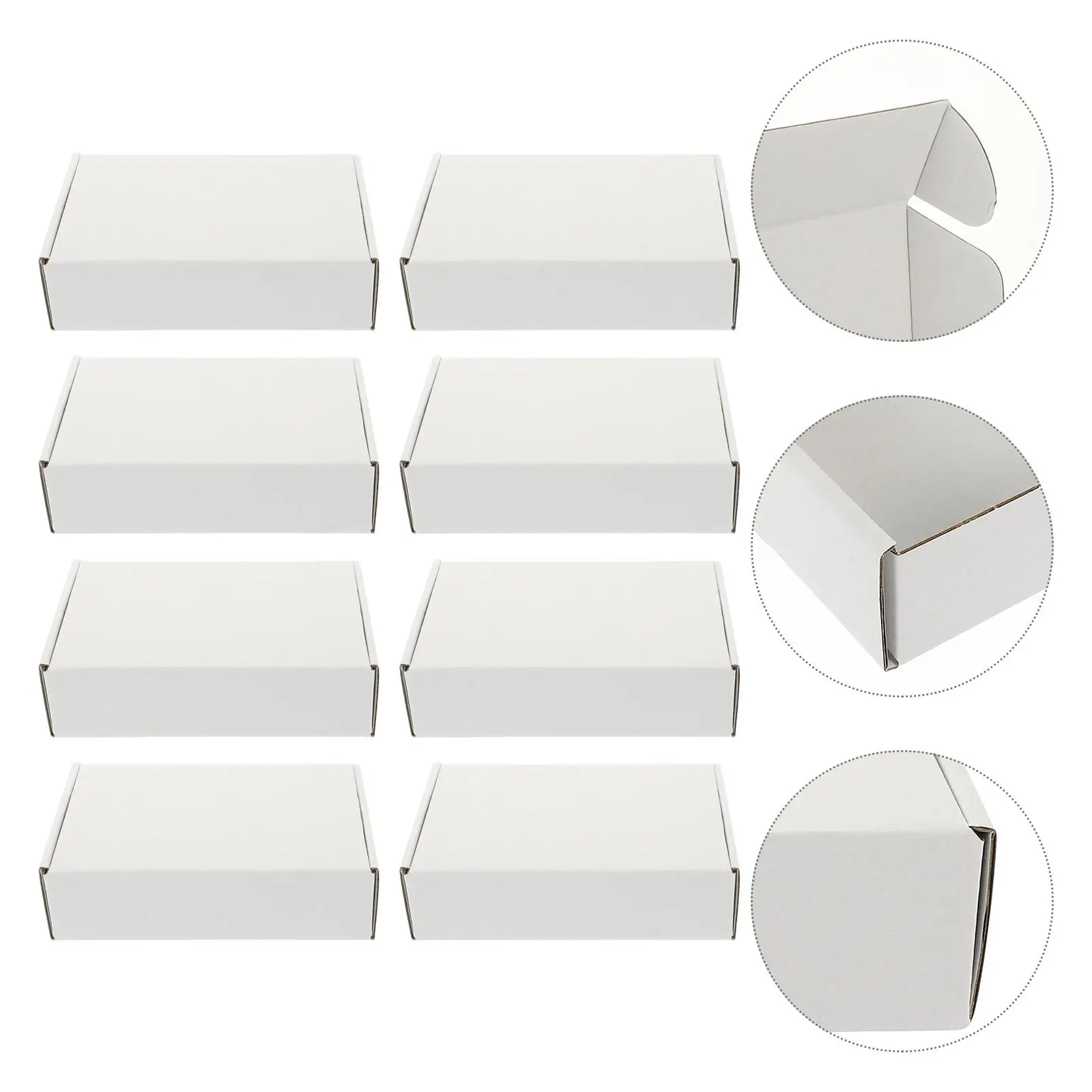 20 Pcs Express Packaging Box Corrugated Paper Storage Boxes White Cardboard Corrugated Shipping Boxes Reusable Storage
