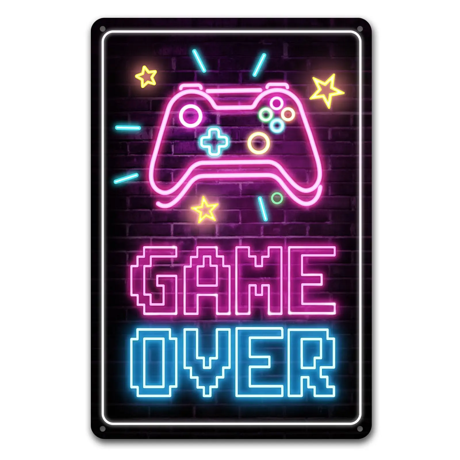 Bestylez Funny Gaming Sign Metal Sign For Boys Gamer Room Decor 12 x 8 Inch (282)