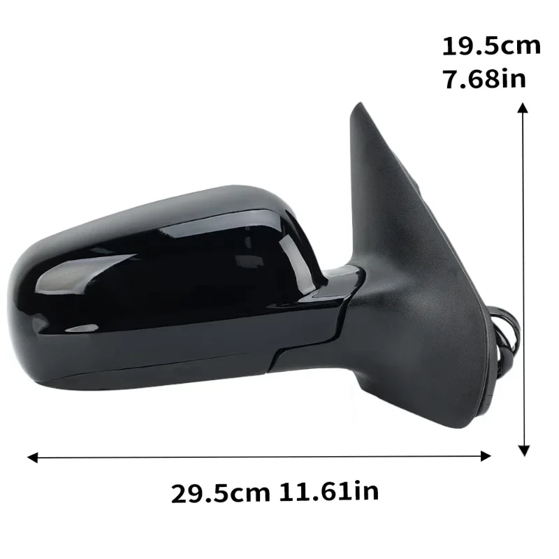 For Volkswagen Golf MK4 1997 1998-2007 Glossy Black Heated White Lens Side Mirror Car Accessories Wing Rearview Mirror Assembly