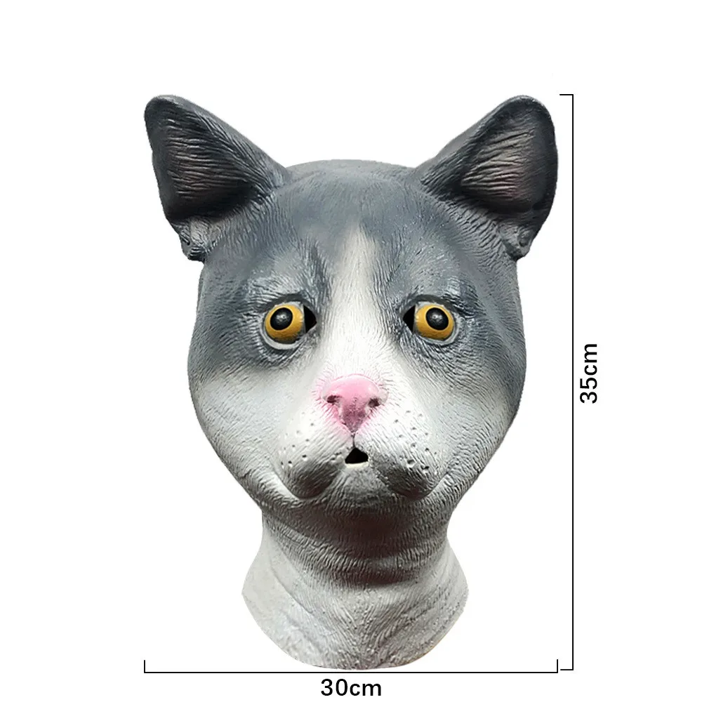 Realistische Katzenkopfmaske, Halloween-Katzenmaske für Maskerade und Cosplay-Partys – Detail 5