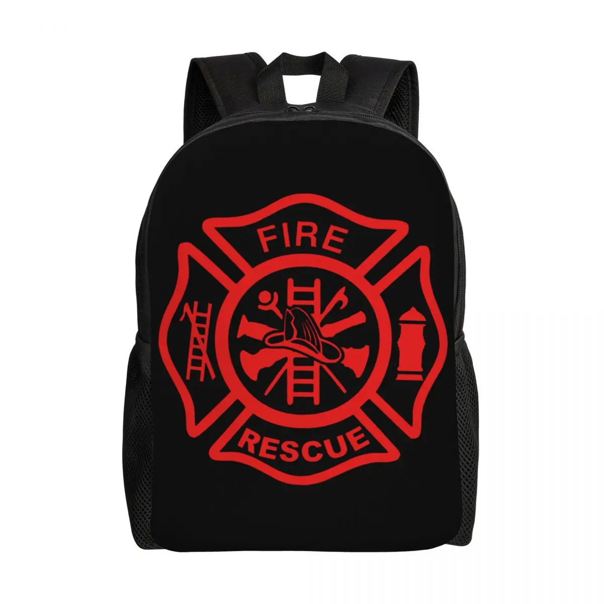 Mochila de bombero de rescate de incendios para hombres y mujeres, mochilas escolares impermeables con estampado universitario y correas de hombro ensanchadas y gruesas